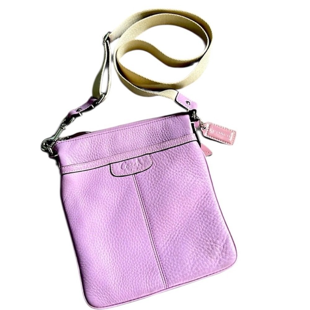 Coach Legacy Lilac Leather Swing Pack Purse Shoulder Messenger Bag